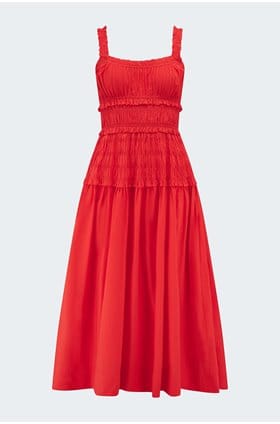 Marianne Dress in Carmine