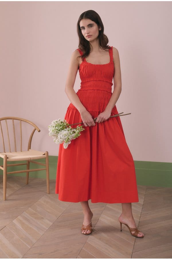 marianne dress in carmine