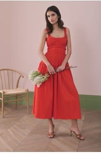 marianne dress in carmine
