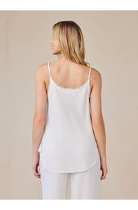 frayed cami in white