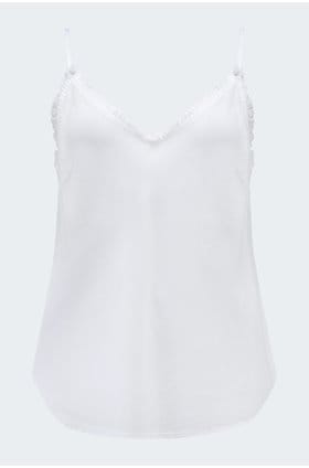 Frayed Cami in White