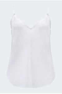 frayed cami in white