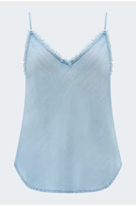 Frayed Cami in Coastal Spray
