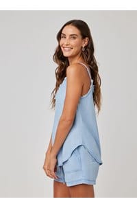 frayed cami in coastal spray