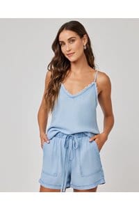 frayed cami in coastal spray