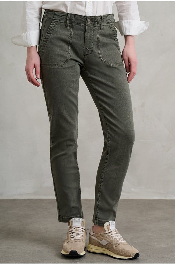 mayslie straight ankle in vintage ivy green