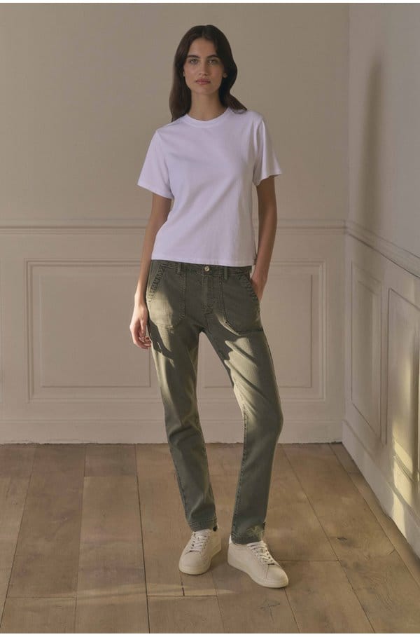 mayslie straight ankle in vintage ivy green