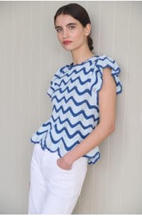 coen top in azure scallop