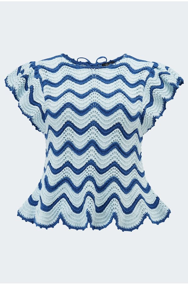 coen top in azure scallop