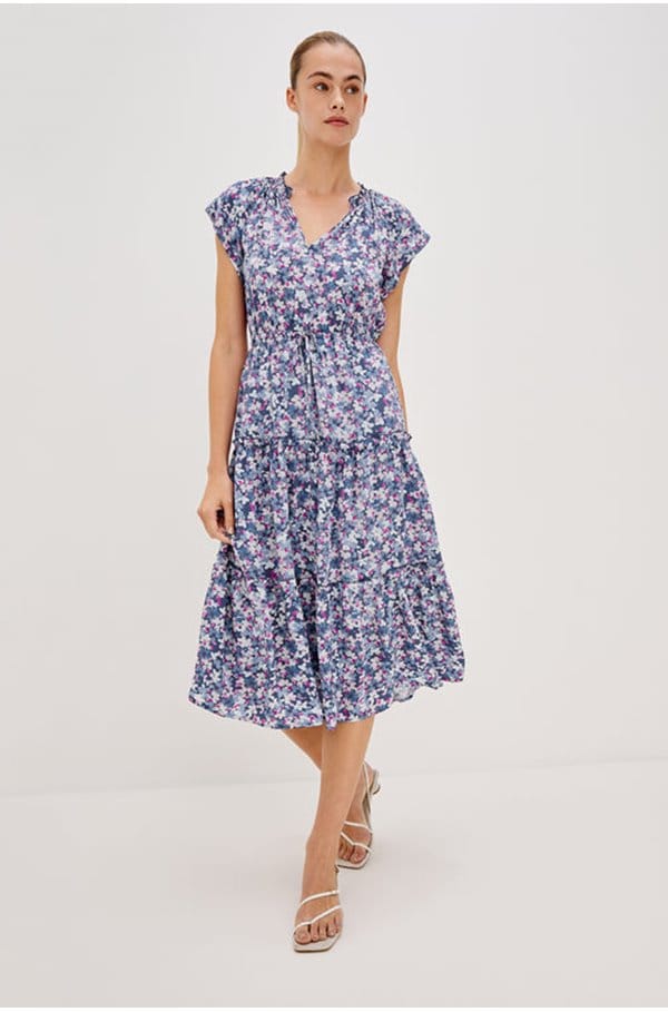 juni dress in blue blossom