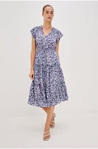 juni dress in blue blossom