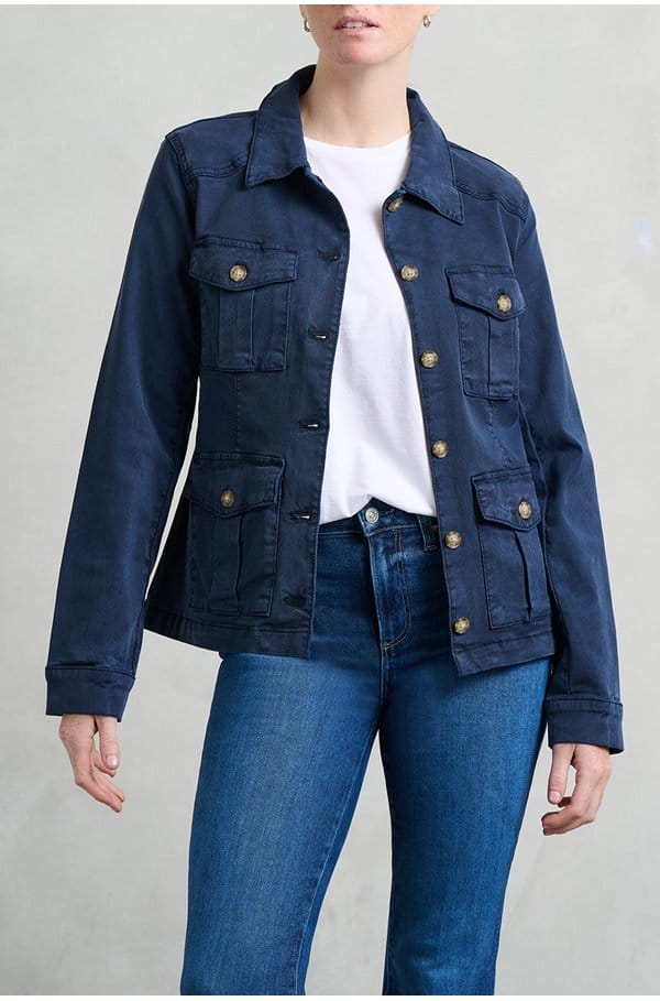 stacey jacket in navy seascape