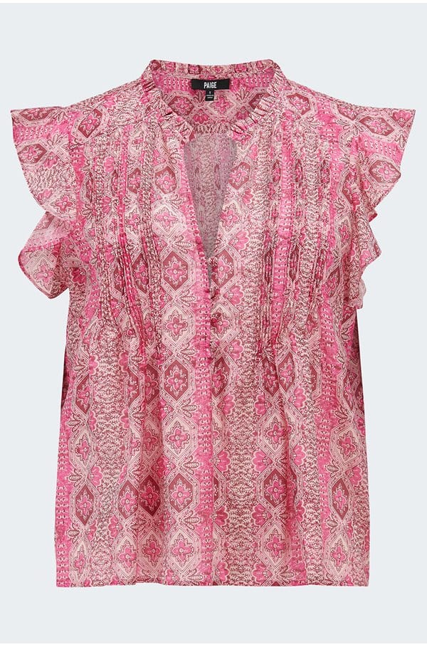 idris top in dark pink multi