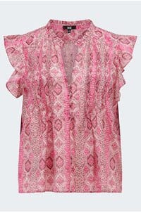 idris top in dark pink multi