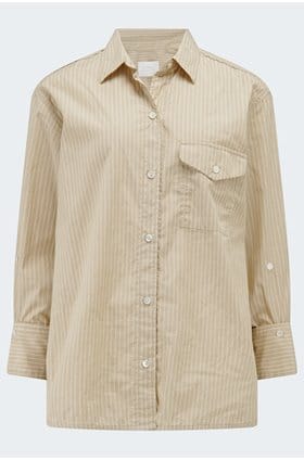 Shay Shirt in Khaki Stripe