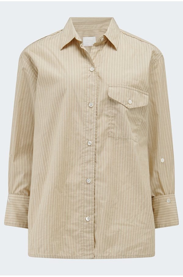 shay shirt in khaki stripe