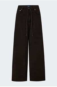 brynn drawstring linen trouser in chocolate