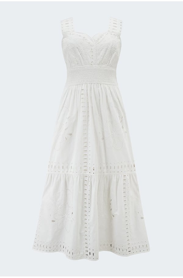 fawn dress in white