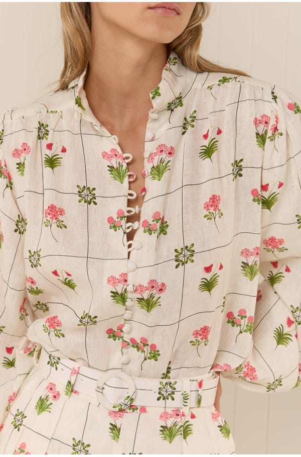 bella blouse in flower ceramic