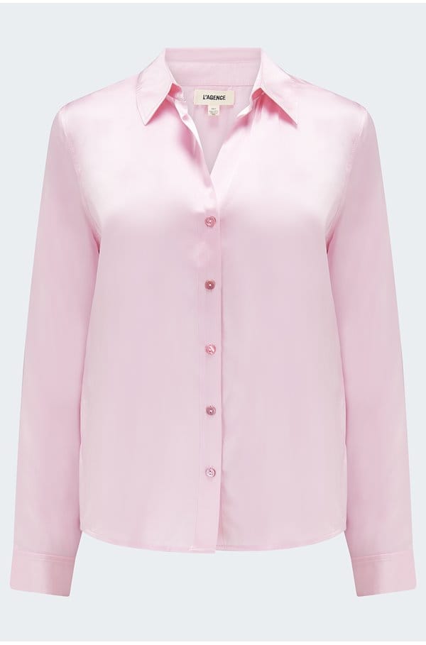 tyler long sleeve blouse in blush