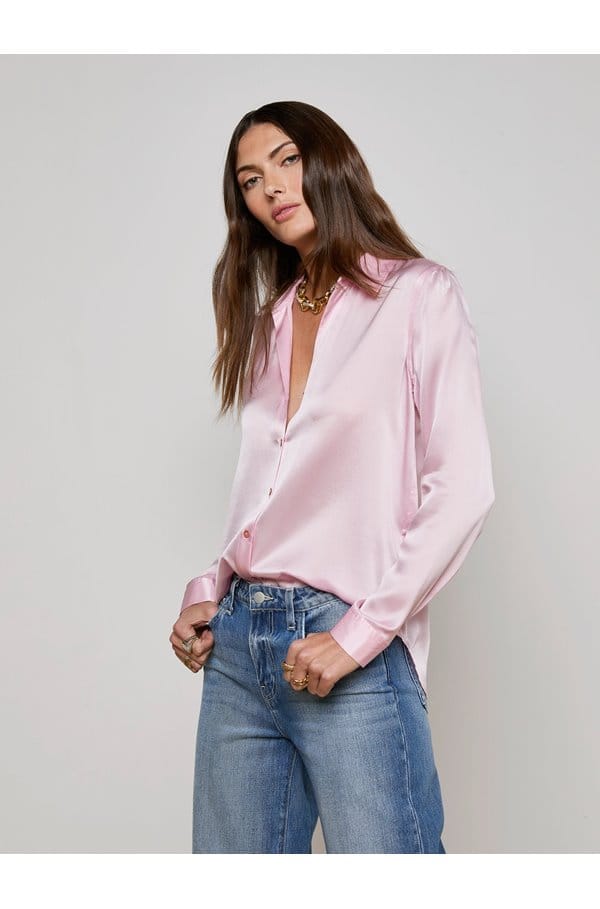 tyler long sleeve blouse in blush