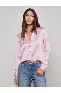 tyler long sleeve blouse in blush