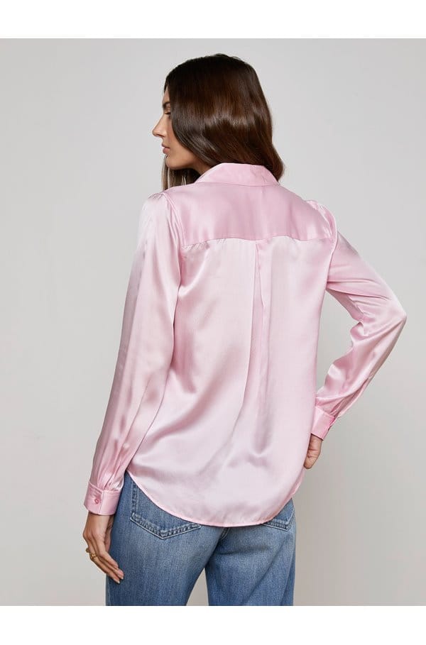 tyler long sleeve blouse in blush
