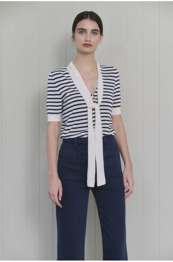 the sailor tie cardi in navy