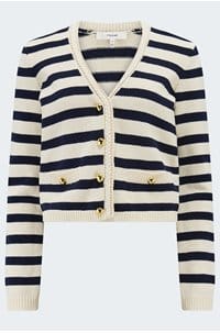 the harbour cardi in navy multi