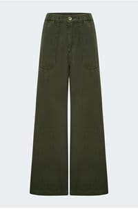 rumi pant in vintage dark chartreuse