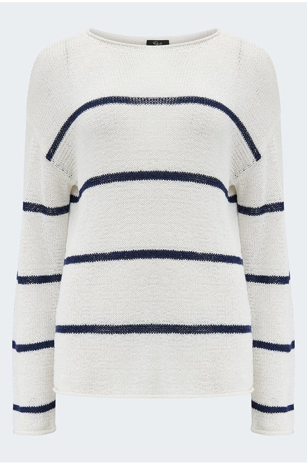evangeline sweater in navy white
