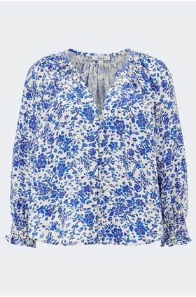 Mariah Blouse in Blue Marguerite