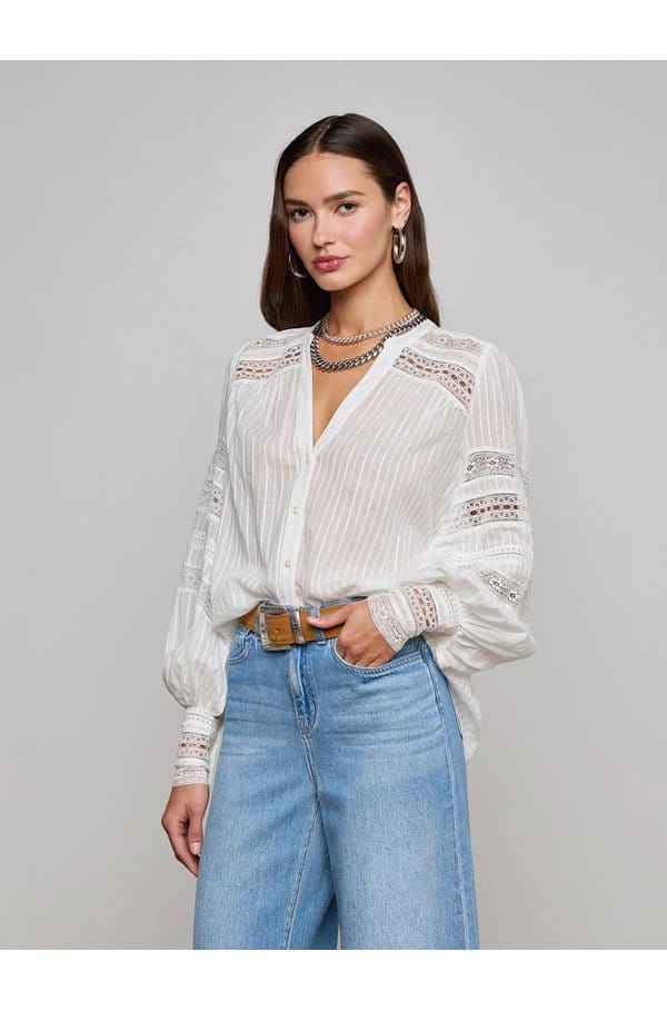kiera blouse in ivory 