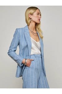chamberlain pinstripe blazer in sky blue white