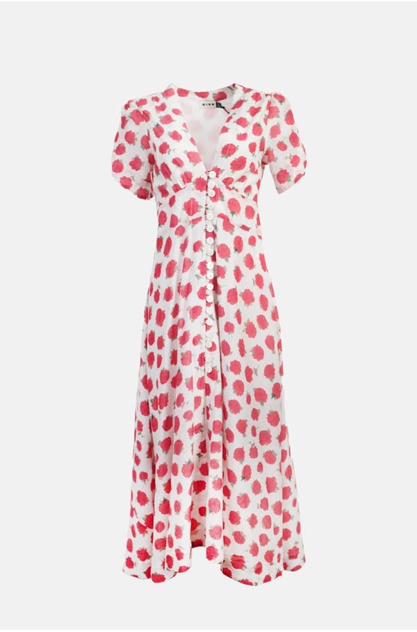 novara dress in rose ivory