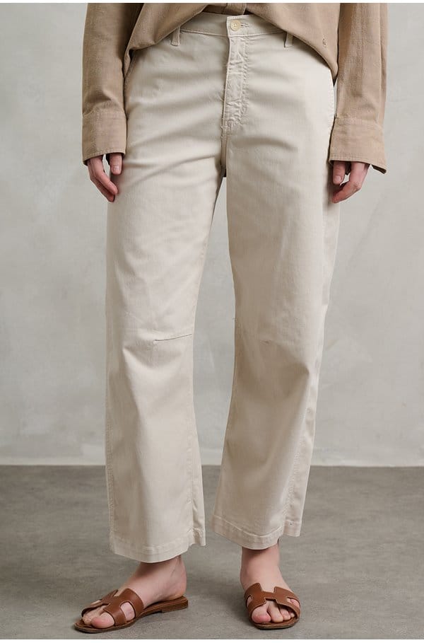 fiona high rise barrel trouser in pumice