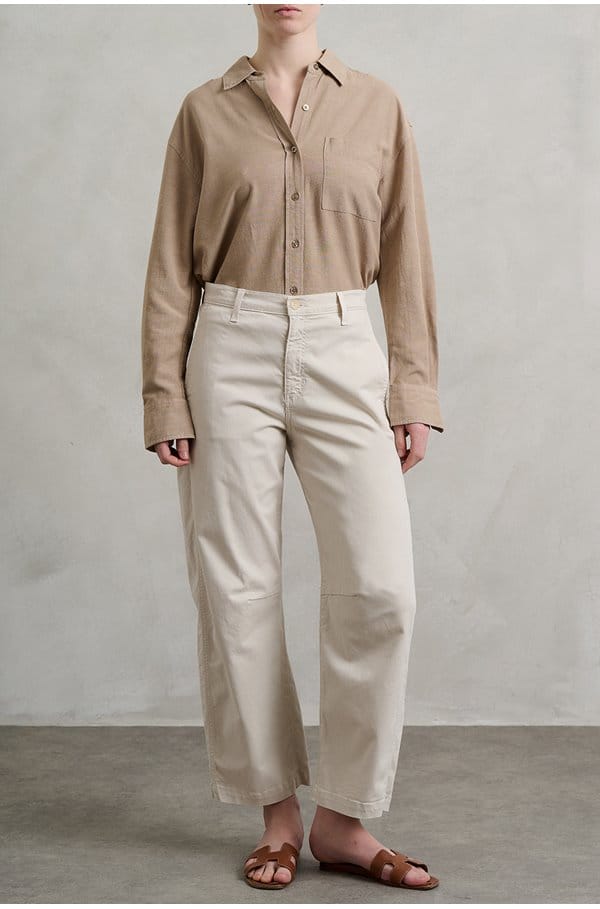 fiona high rise barrel trouser in pumice