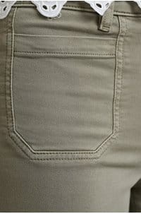 le slim palazzo in thyme with modernist pockets