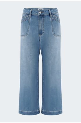 Anessa Wide Leg Jean in Hidden Gem with Curved Inset Pockets