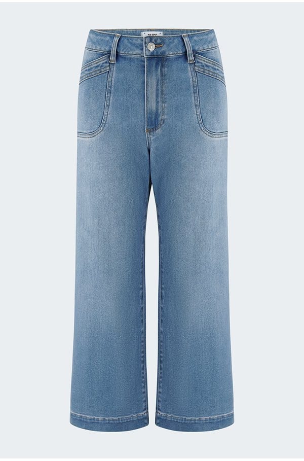 anessa wide leg jean in hidden gem with curved inset pockets