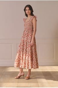 kendall dress in eva floral cream