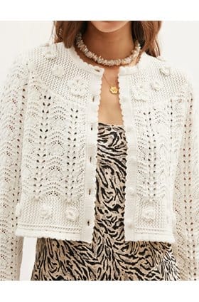 Kyra Cotton Cardigan in Cream