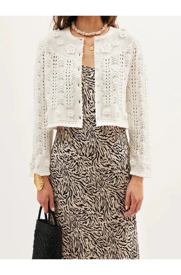 kyra cotton cardigan in cream