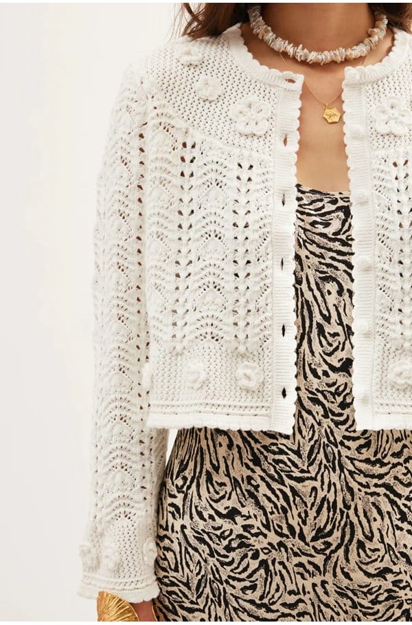 kyra cotton cardigan in cream