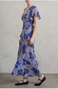 evie dress in milos floral blue