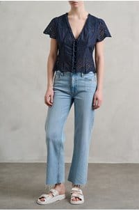 leenah ankle with raw hem in brightside