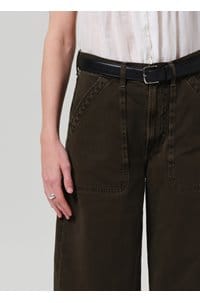 ayla cargo crop in dark olive