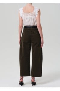ayla cargo crop in dark olive