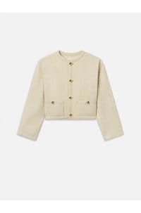 the trim jacket in cream
