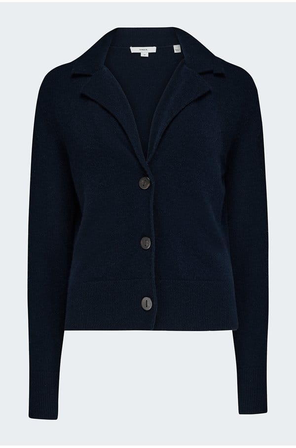 lapel button cardigan in coastal